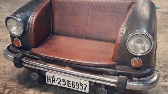 A seat made out of an old unused car by Priti international, Jodhpur