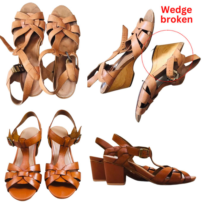 Upcycling of leather sandals by  Hyderabad based start-up Murtle