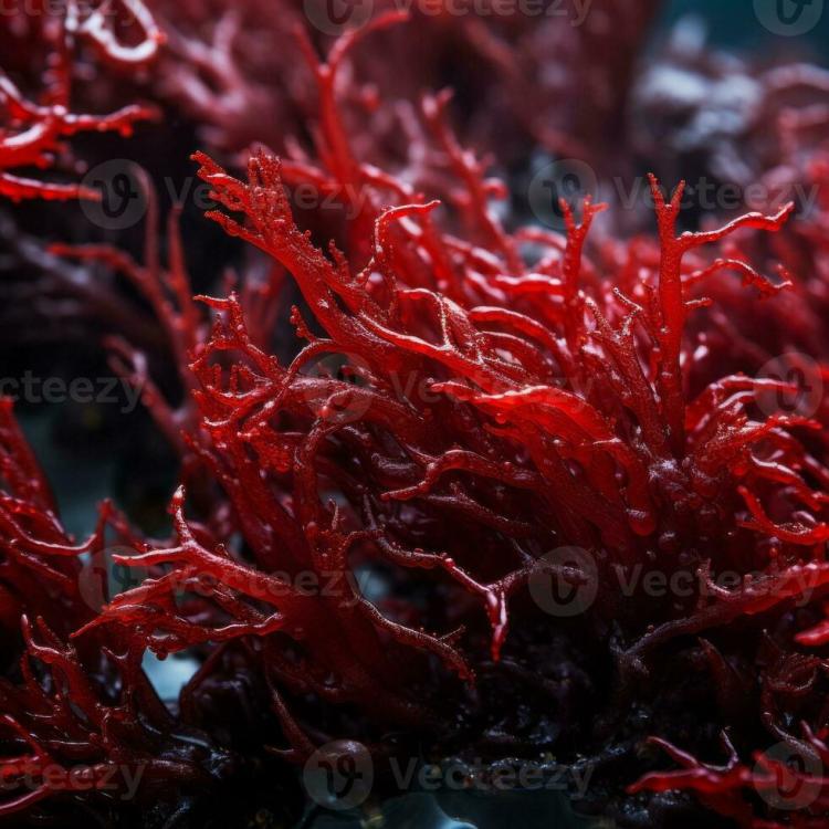 Red seaweed is used in skin care products and packaging.